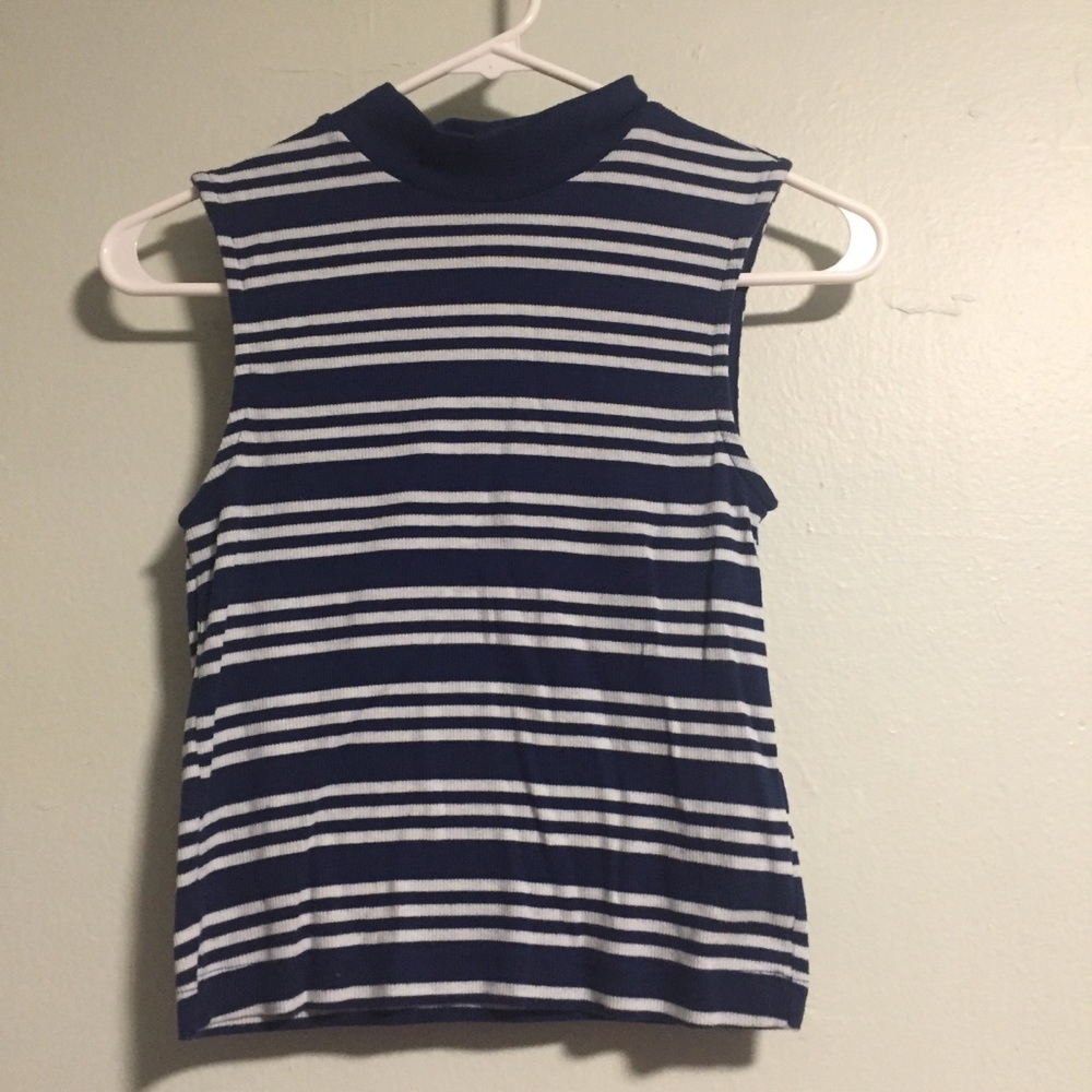 H&M Mock Neck Striped Tank Top